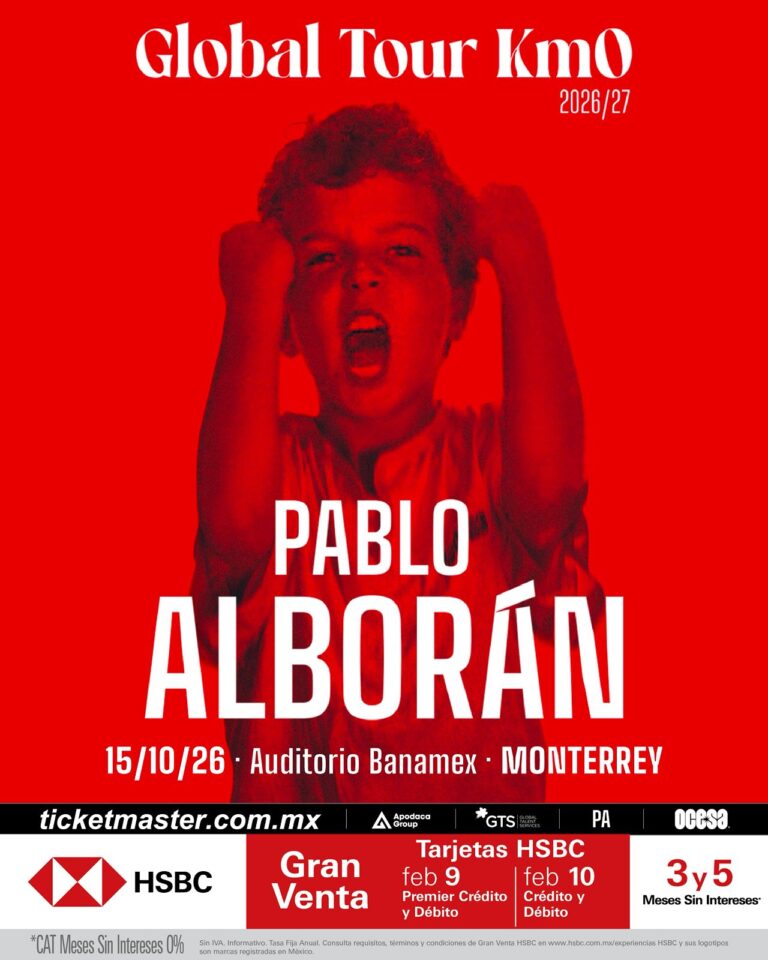Póster del concierto de Pablo Alborán en Monterrey 2026